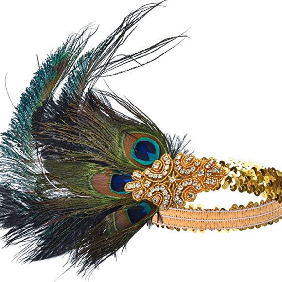 Vintage set- 1920s Headband and Earrings - Picture 2 of 2